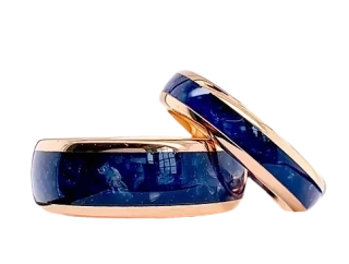 Luxusní wolframové prsteny s Lapis lazuli